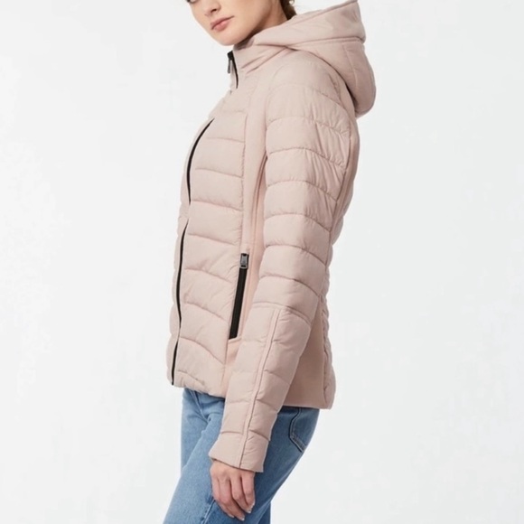 Bernardo Eco Plume puffer jacket with removable front panel and hood size small - Picture 1 of 16